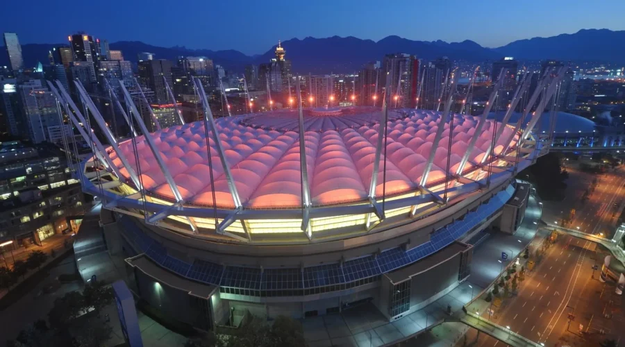 "Architecture of SoFi Stadium vs Estadio Azteca vs BC Place