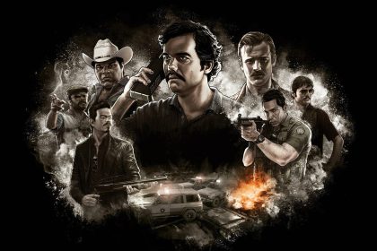 A group of characters for the Narcos personality quiz including Pablo Escobar and Javier Peña.