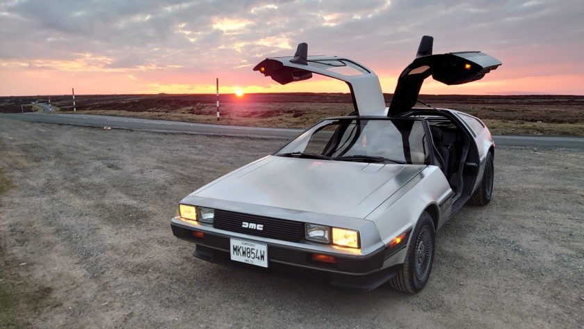 delorean dmc-12 sunset picture