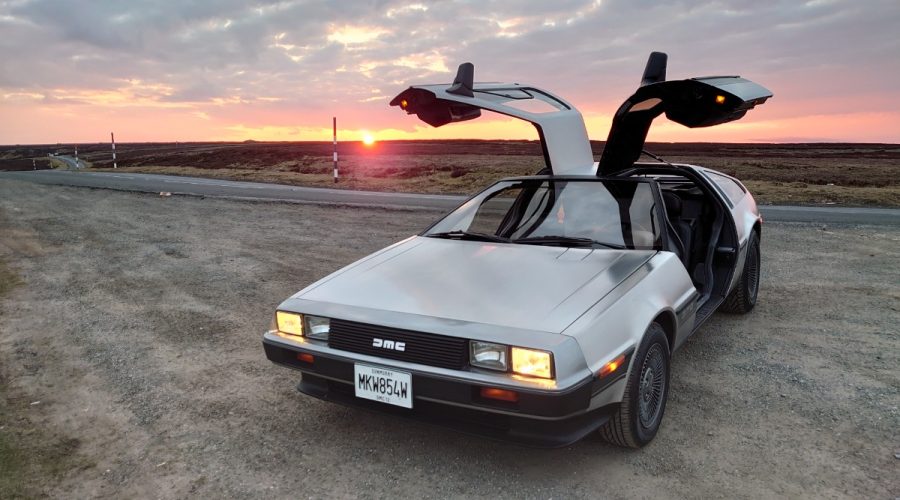 delorean dmc-12 sunset picture
